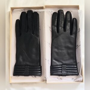 Page One Women's Black 100% Leather Driving Gloves Medium NEW